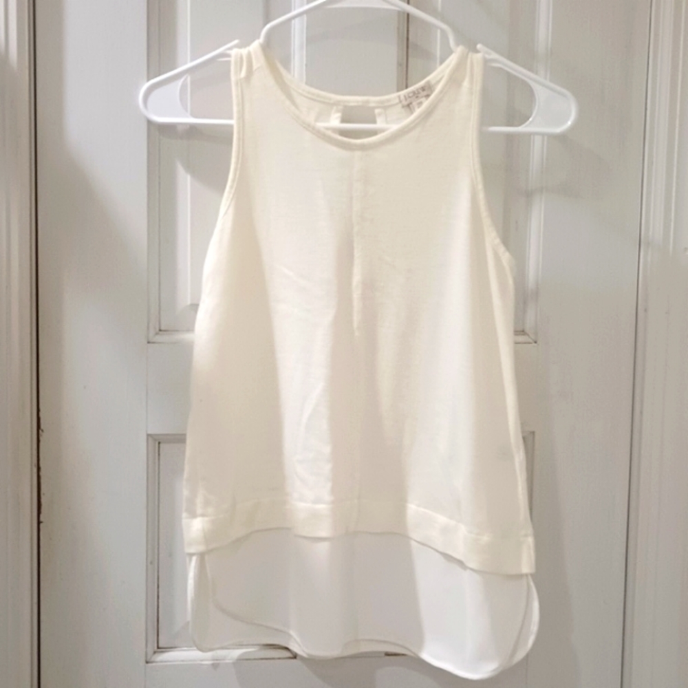 J Crew factory, XXS petite, ivory tank